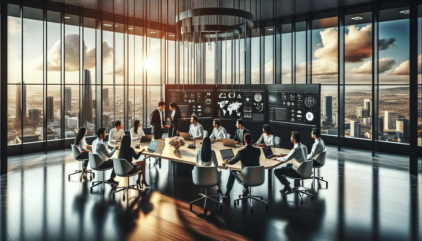 diverse team collaborating on DH58GOH9.7 software in a modern office.