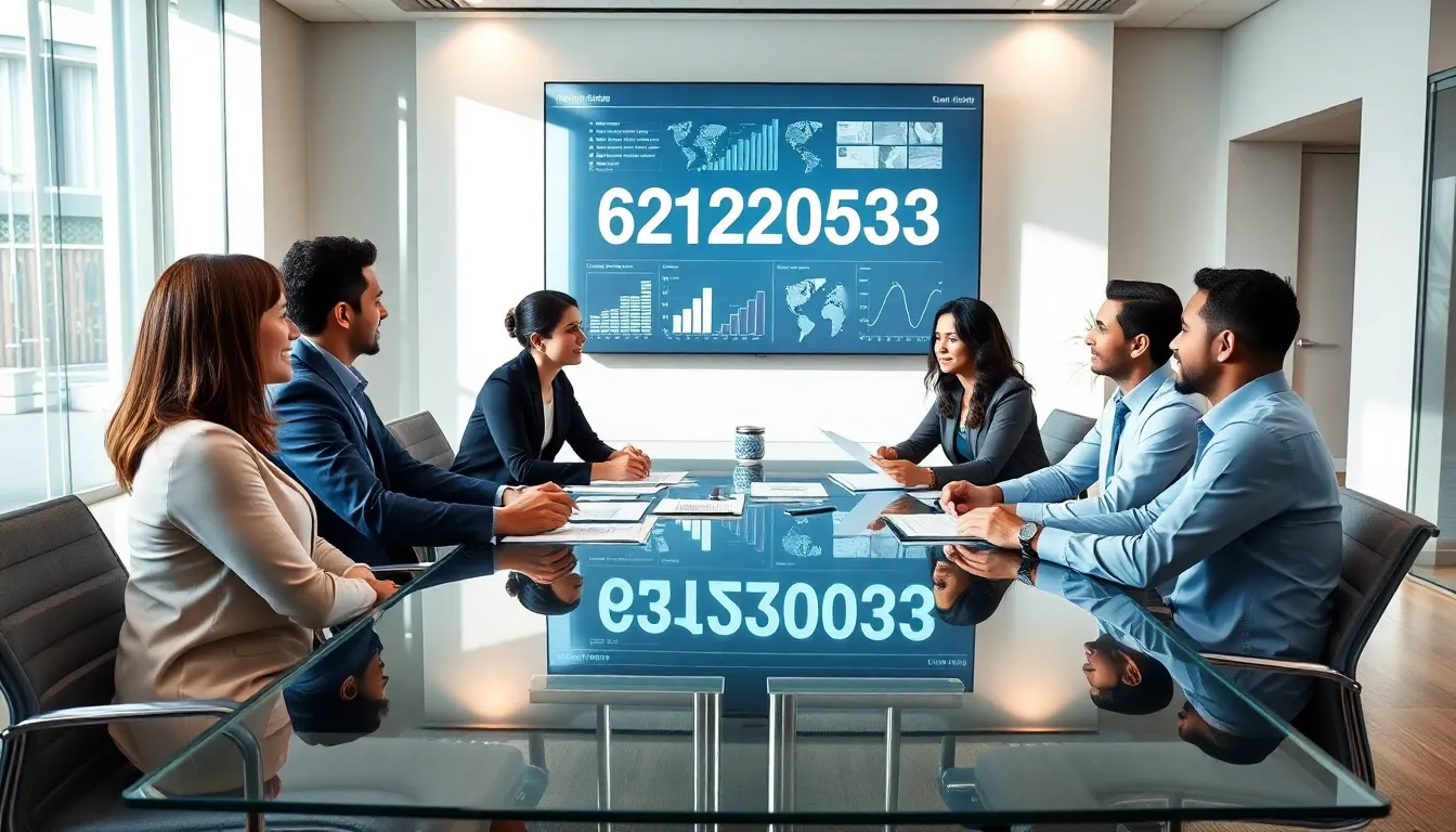 diverse team discussing technology in a modern office setting.