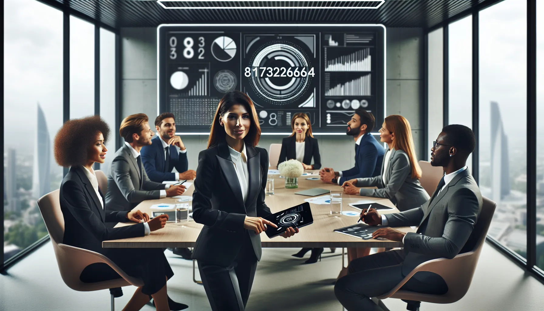 diverse team making decisions with numbers in a modern office.