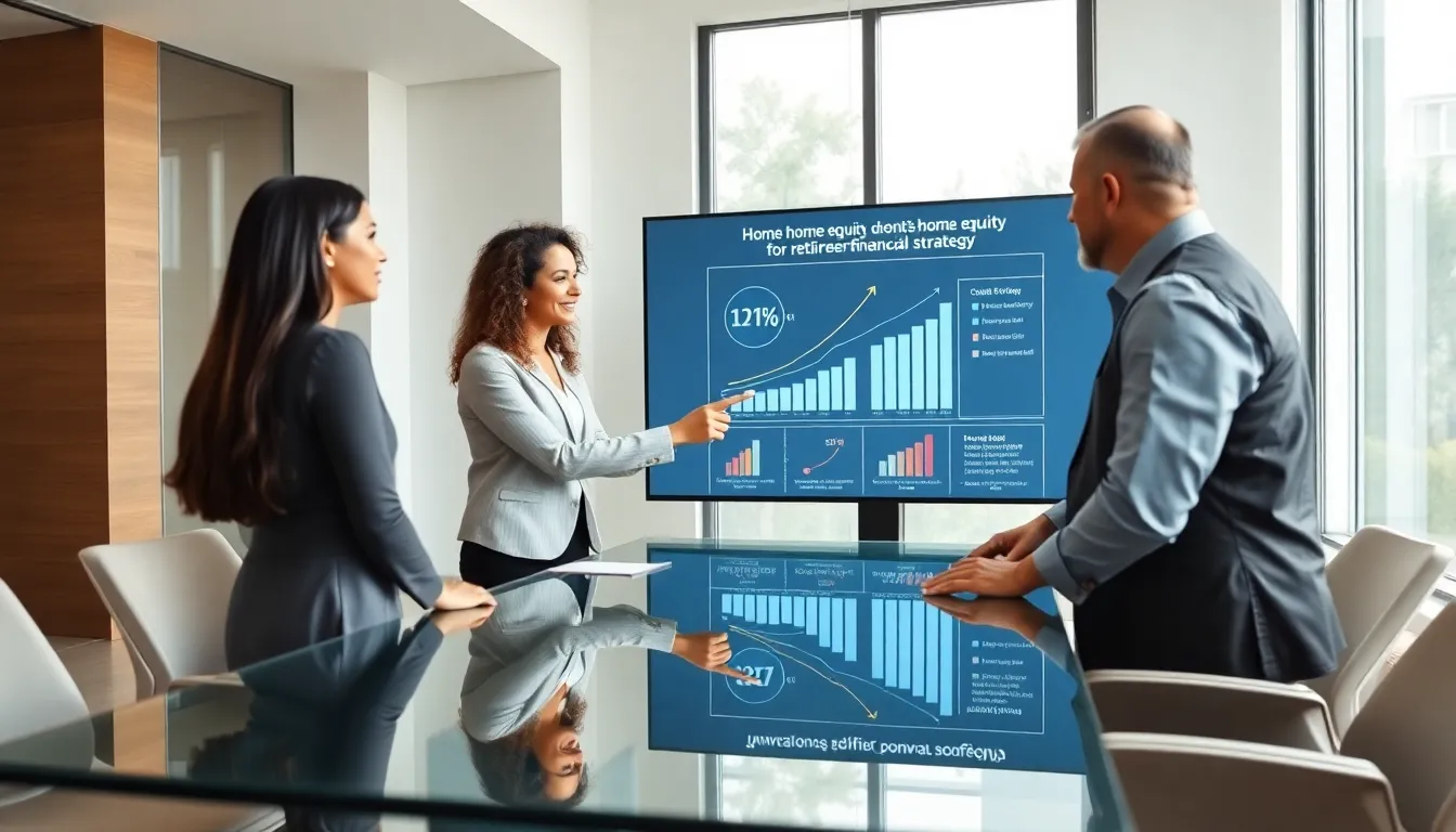 diverse team discussing home equity strategies in a modern office.