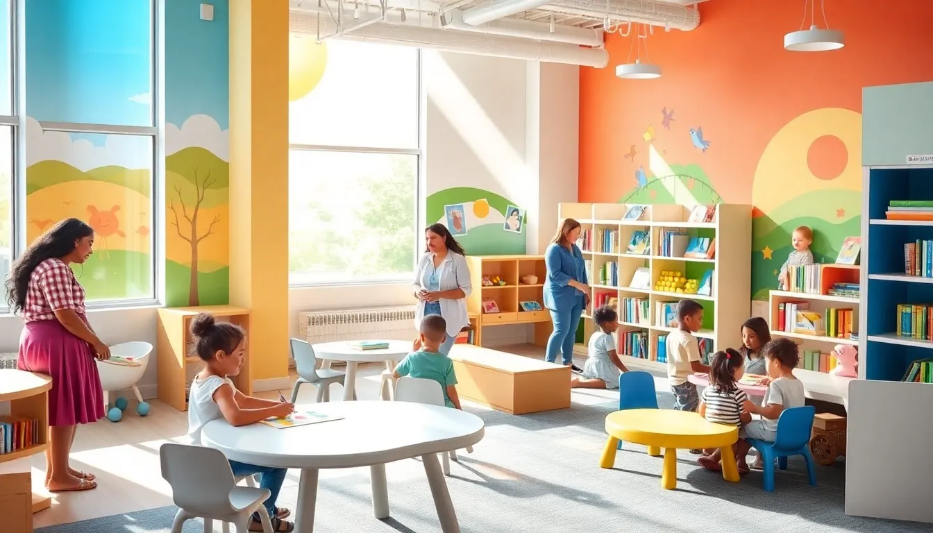 children learning and playing in a nurturing classroom environment.