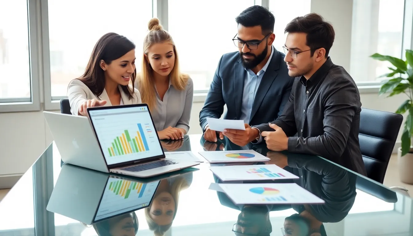 diverse group discussing landlord insurance in a modern office setting.