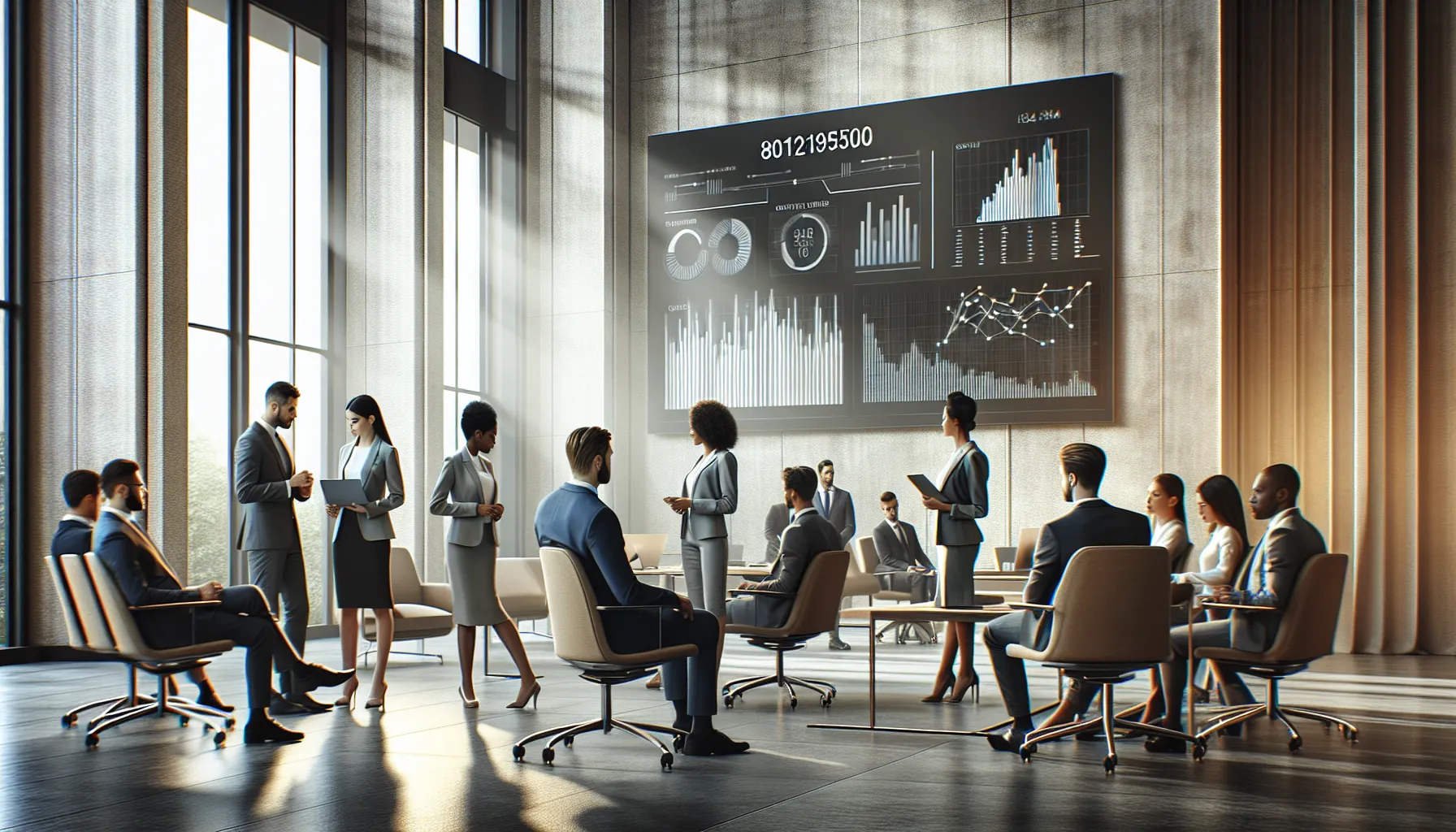 diverse team discussing trends related to identifier 8012139500 in a modern office.