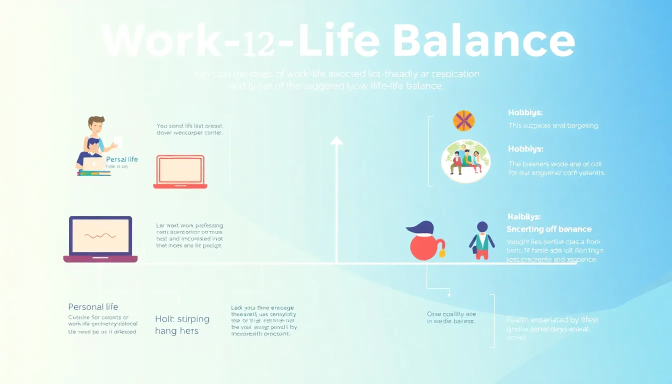 infographic depicting work-life balance concepts and benefits.