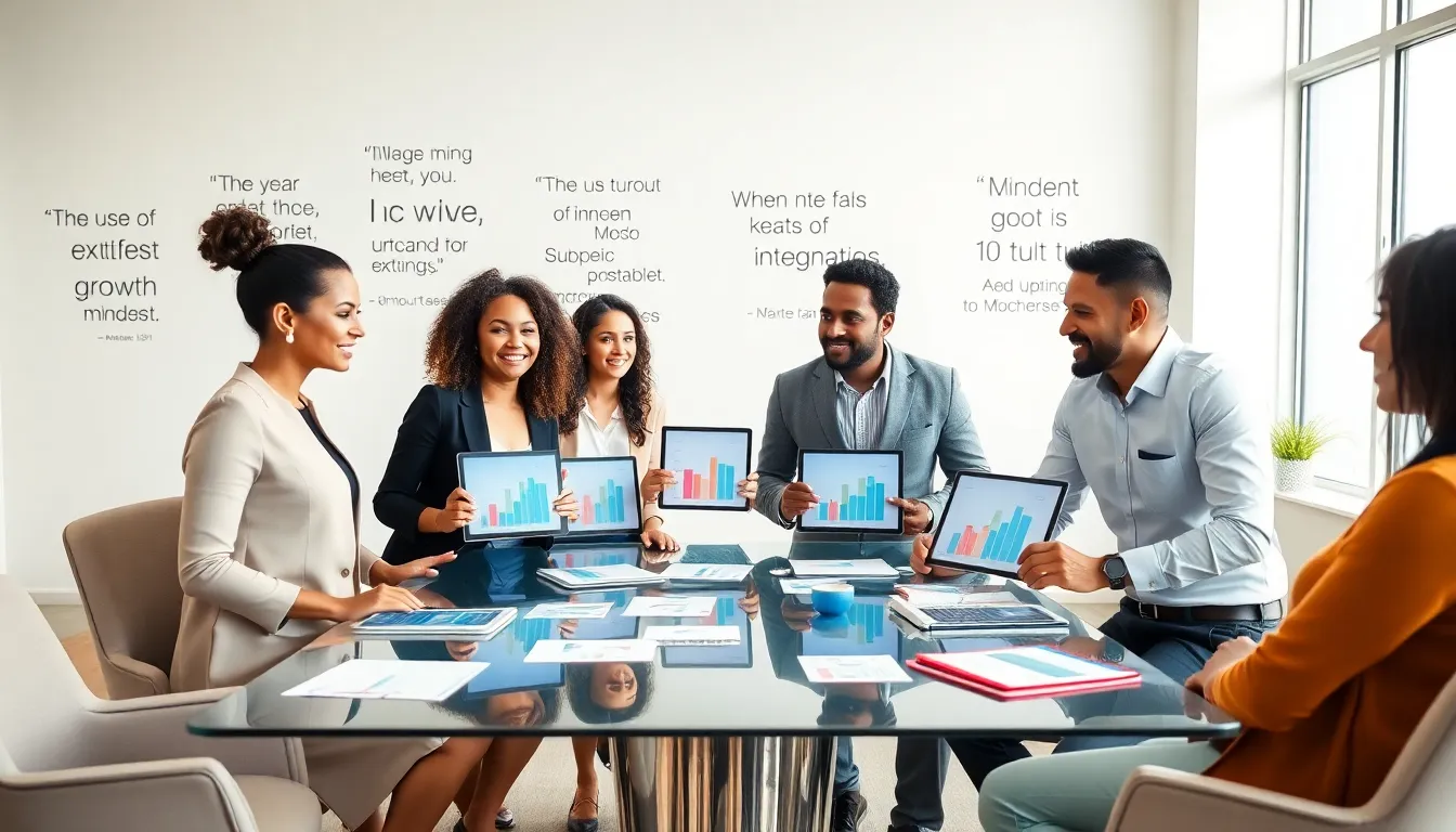 diverse professionals collaborating in a modern office setting.
