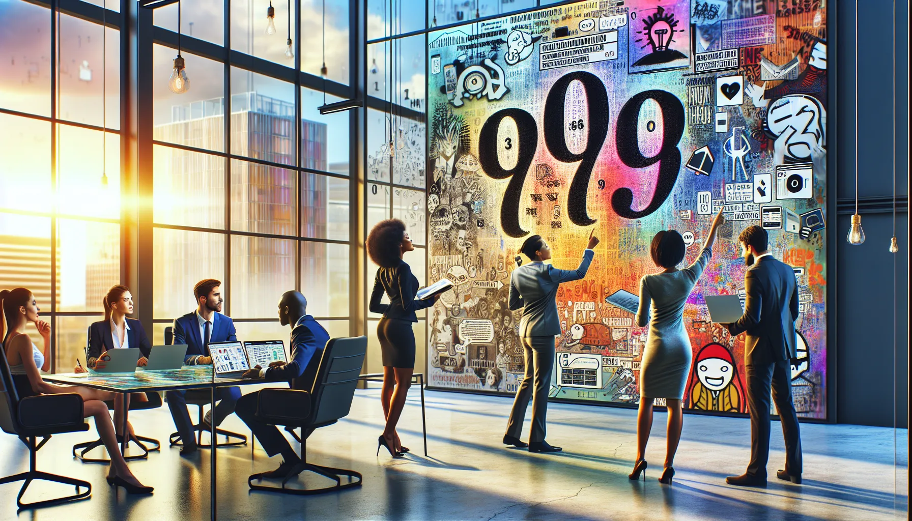professionals discussing the significance of the number 8096381469 in a modern office.