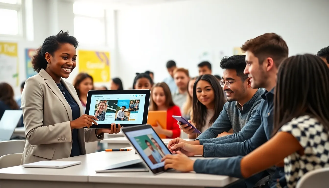 diverse learners using AnnKingTal in a bright classroom.