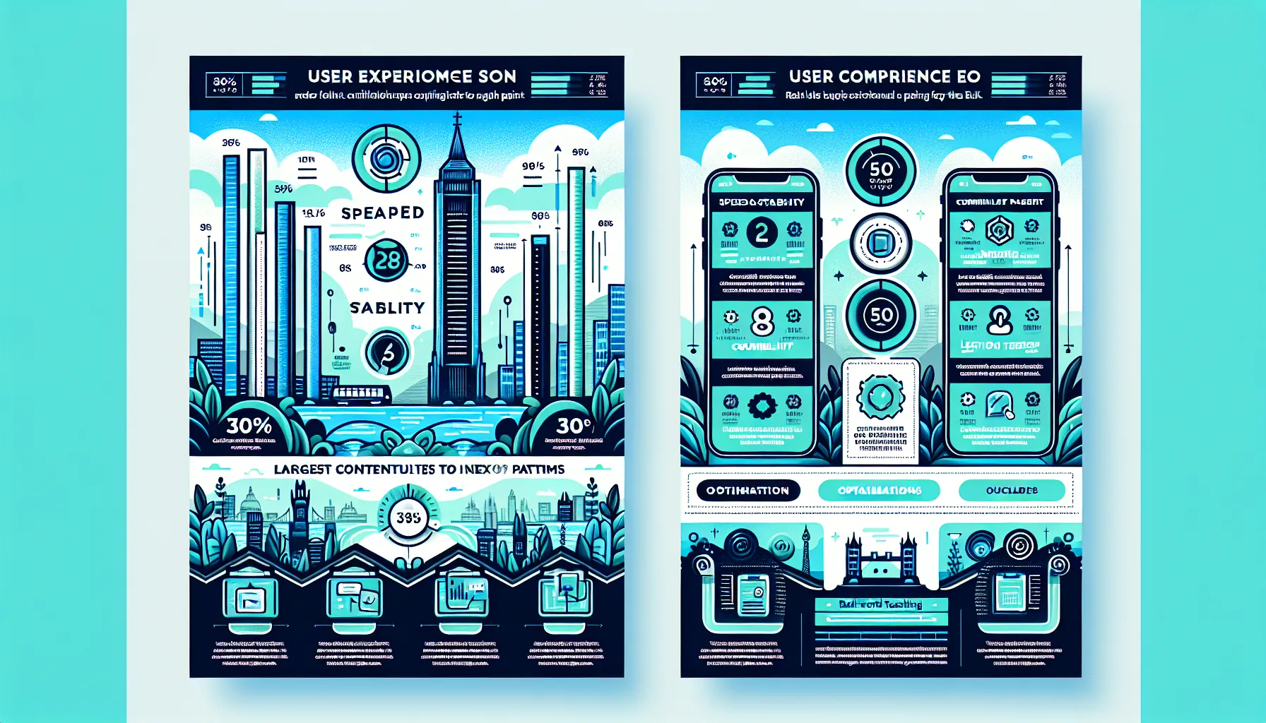 UK-focused infographic on speed, stability, and mobile-first for user experience SEO.