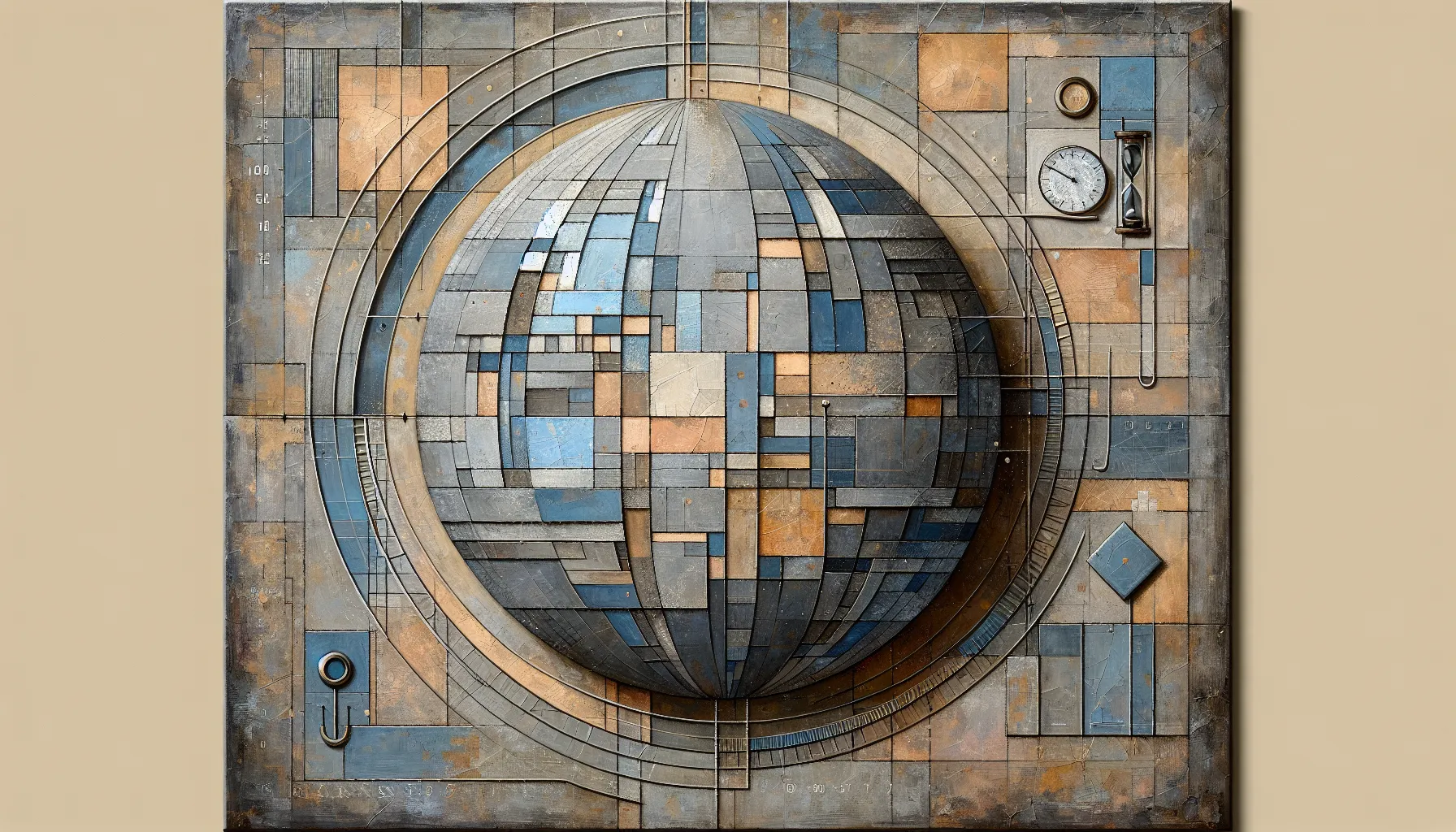 Abstract composition of radial limits, clocks, and fractured grids suggesting professional restriction. - How Far Can Physician Assistant Non-Competes Restrict Work