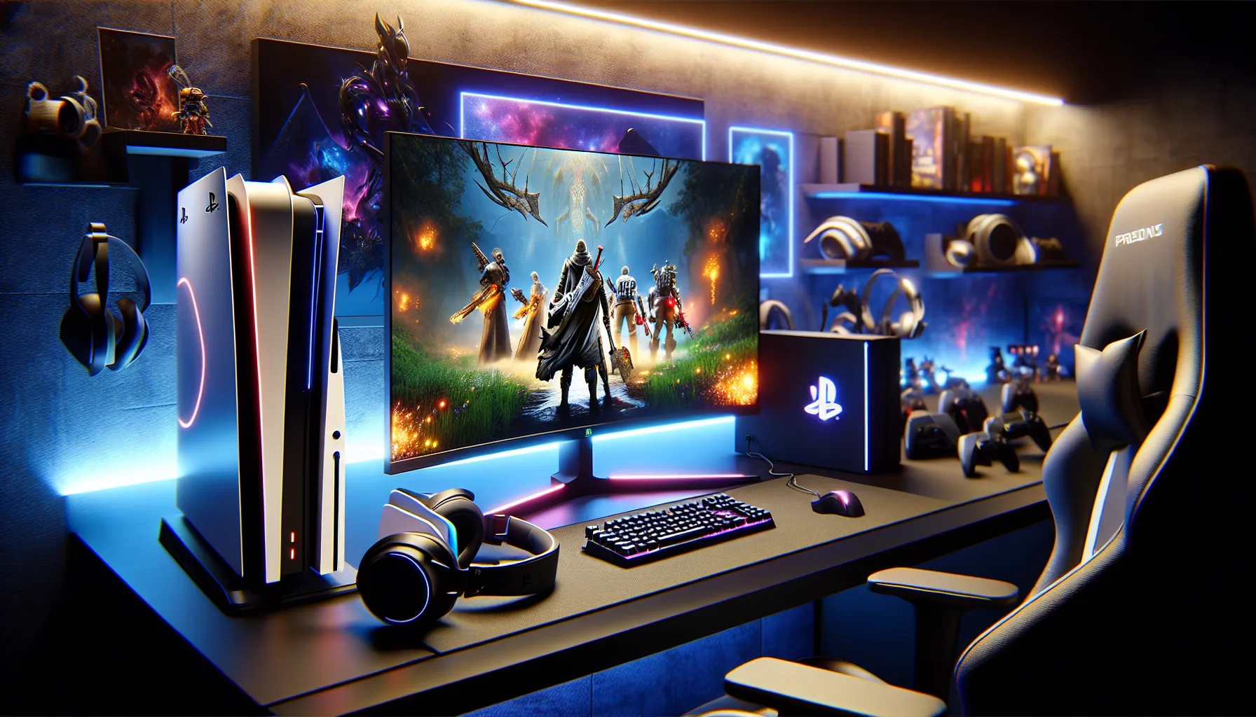 PS5 console setup showcasing World of Warcraft gameplay.