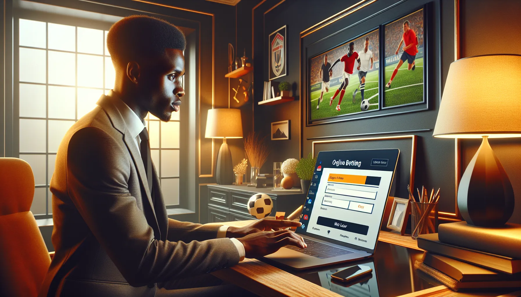 person using Betproexch login in a modern home office.