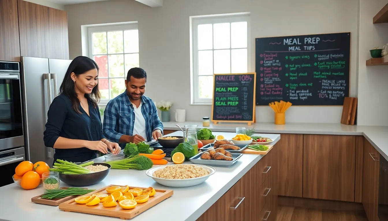 diverse group preparing healthy meals in a modern kitchen.
