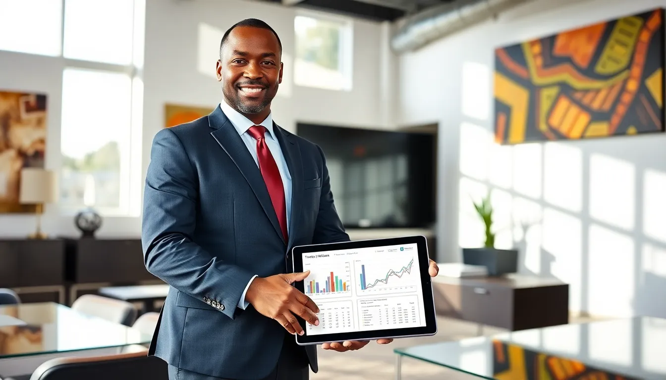 Timothy Williams in a modern office, focused on real estate data.