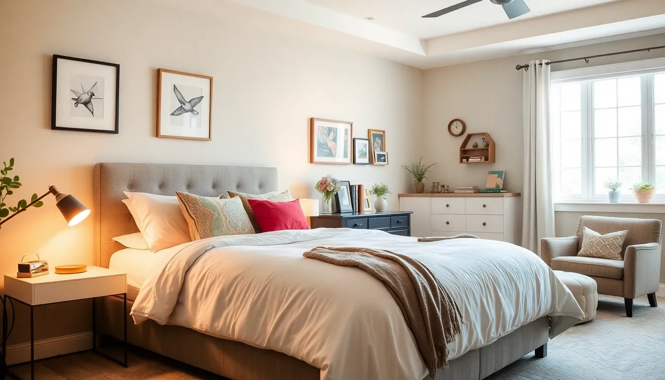 cozy and inviting guest bedroom in a modern home.