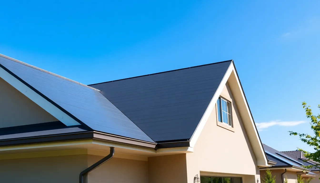 modern home with sleek vinyl roofing in a sunny neighborhood.