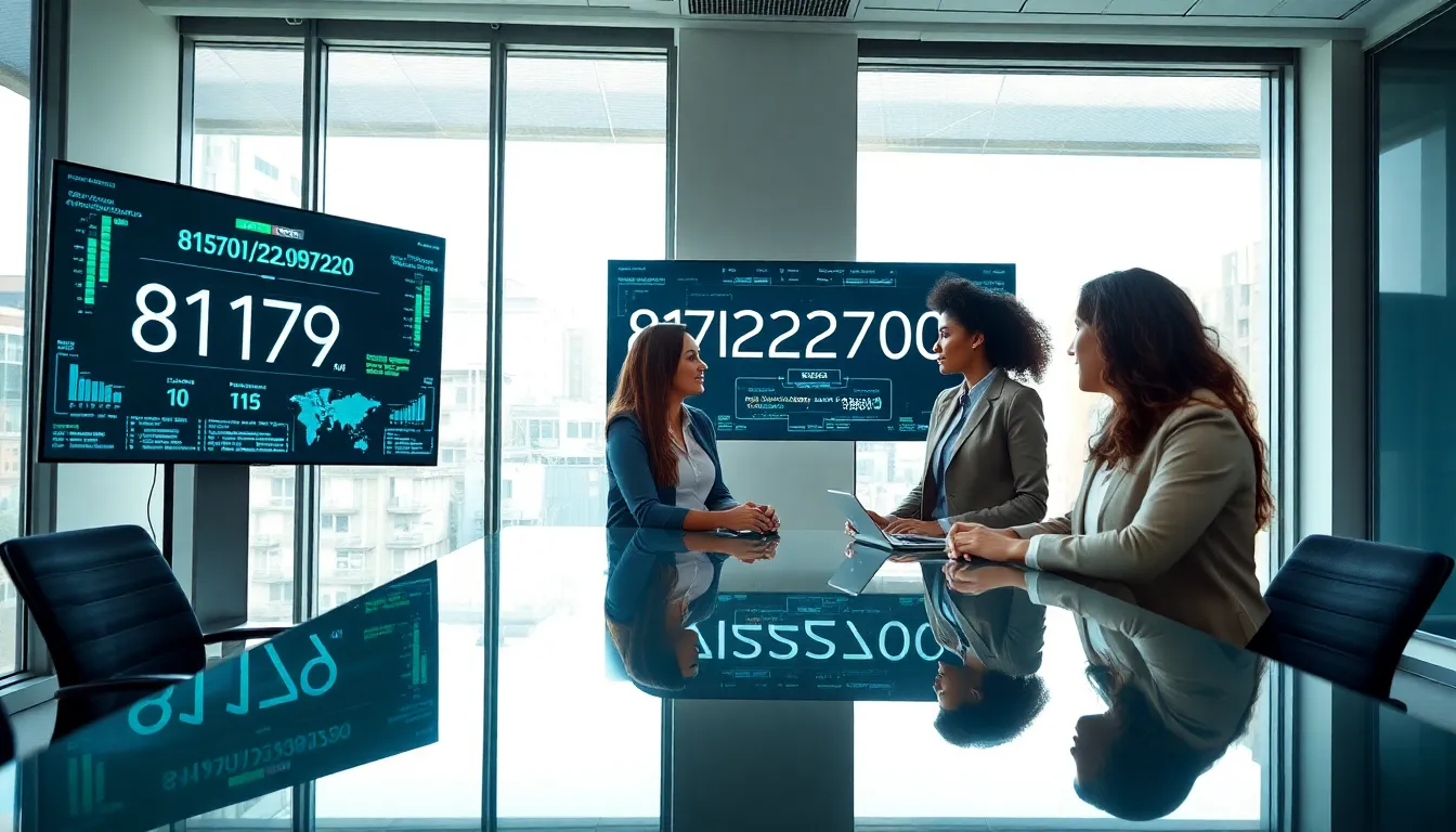 diverse team discussing technology and data in a modern office.