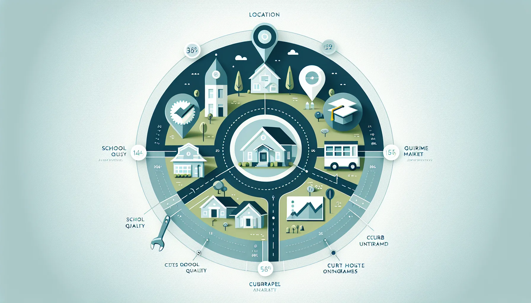 infographic showing main factors that affect property values in Orinda