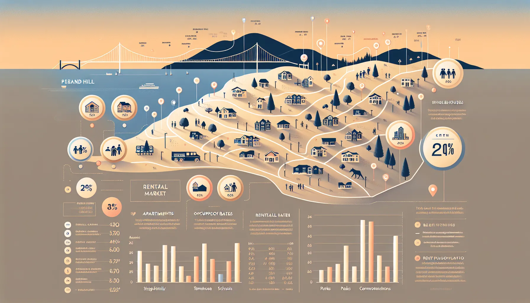 infographic of Pleasant Hill rental market trends and property types