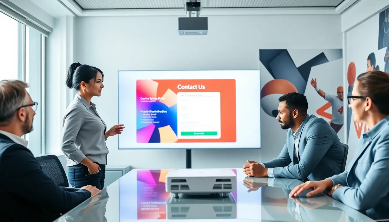 diverse team discussing sports trends in a modern office.