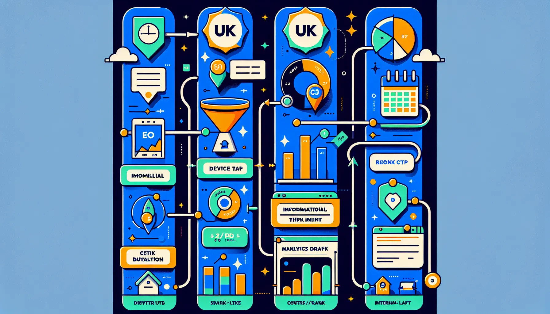 Step-by-step UK SEO rankings tool workflow from setup to ongoing reviews.