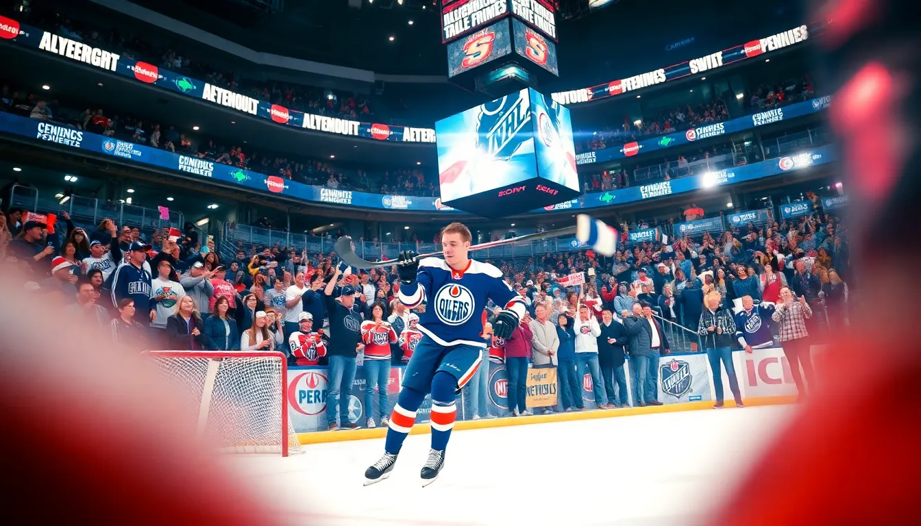 hockey players in action during an NHL game.