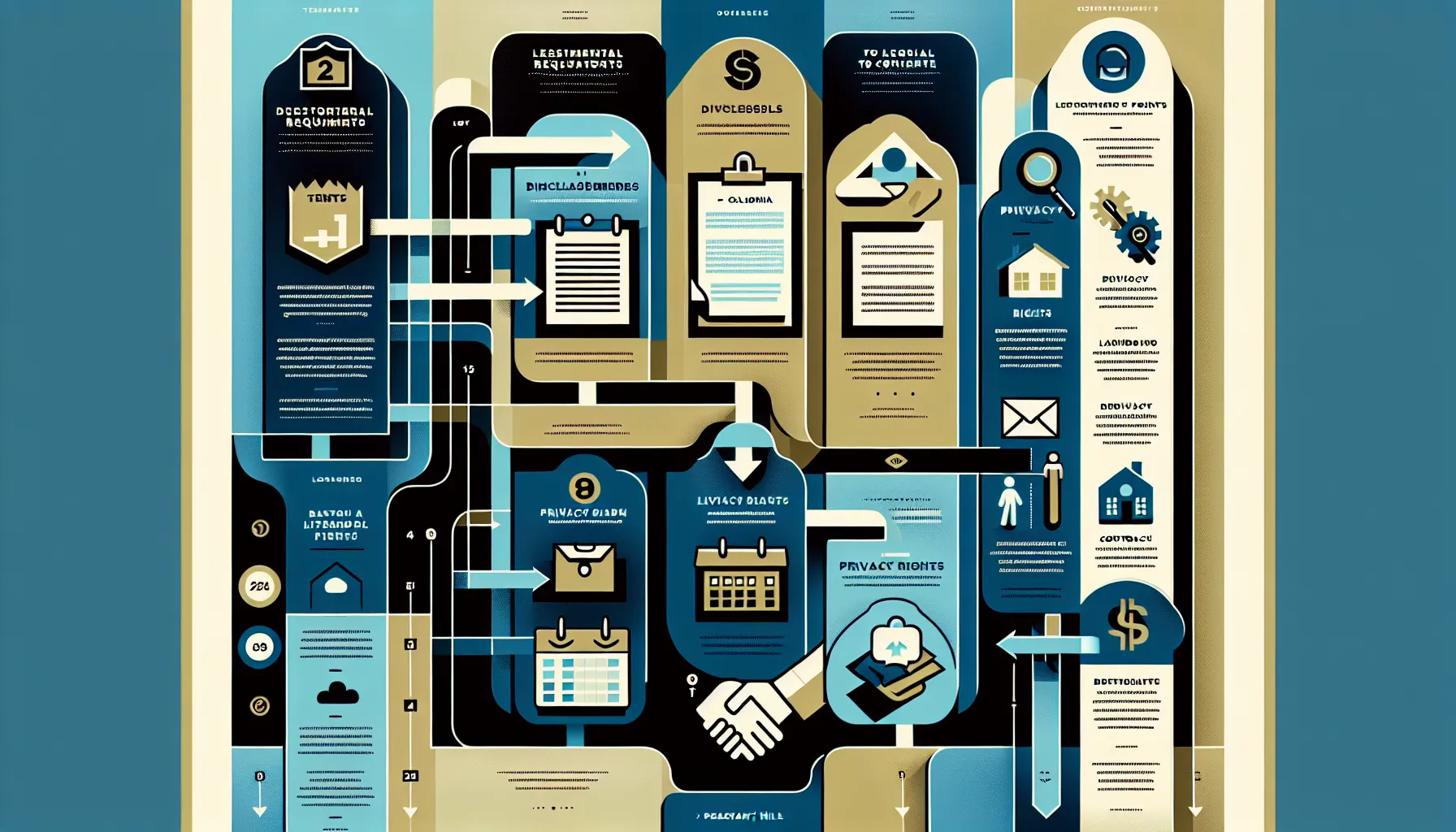flowchart of main legal requirements for Pleasant Hill tenant forms