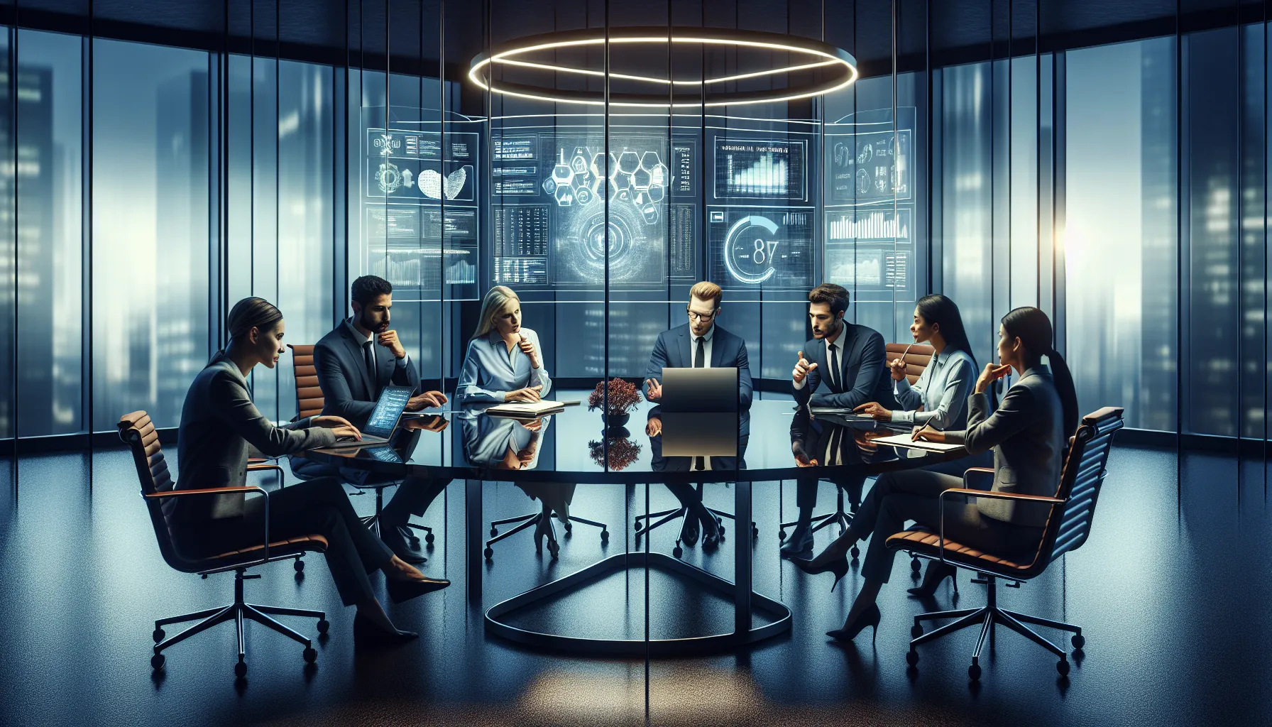 diverse team discussing privacy concerns in a modern office.