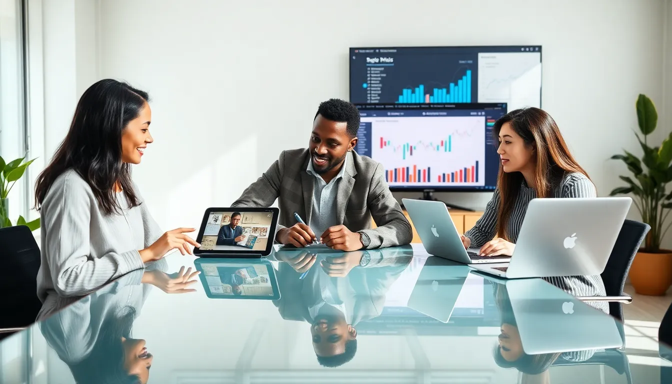 diverse team of creative entrepreneurs collaborating in a modern office.