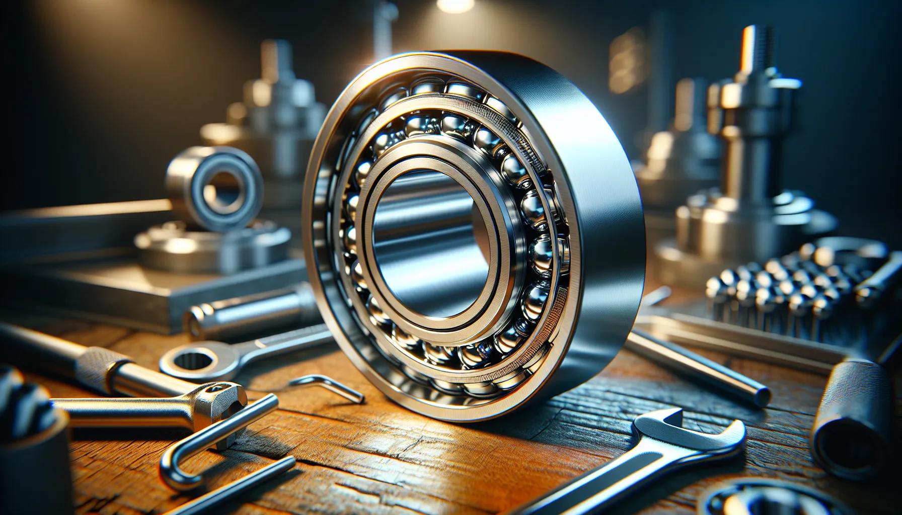 A close-up of a C3 bearing on a workshop table.