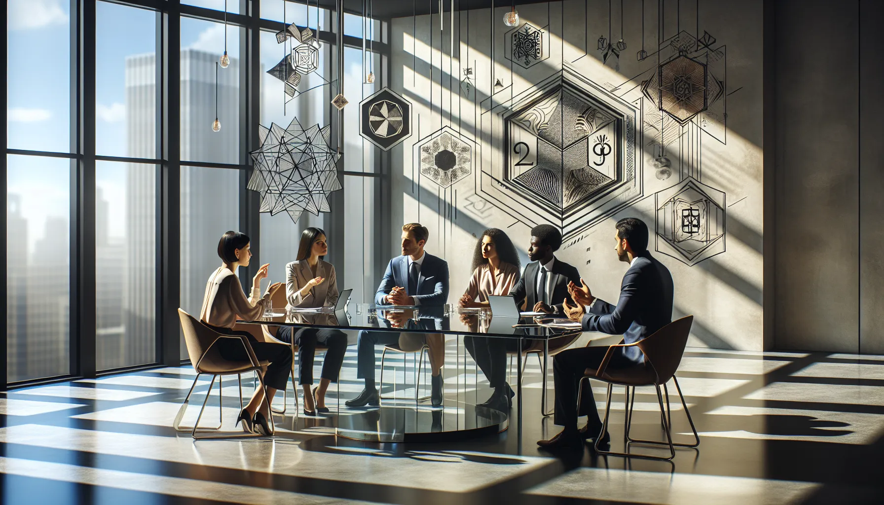 diverse team discussing the significance of a numerical concept.