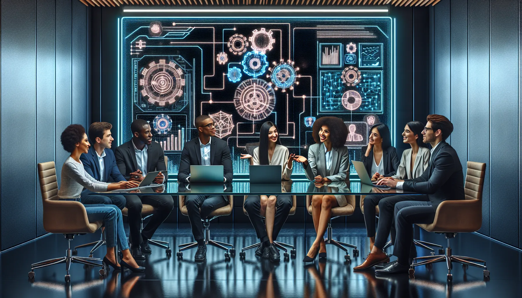 diverse team collaborating on defstartup games in a modern office.