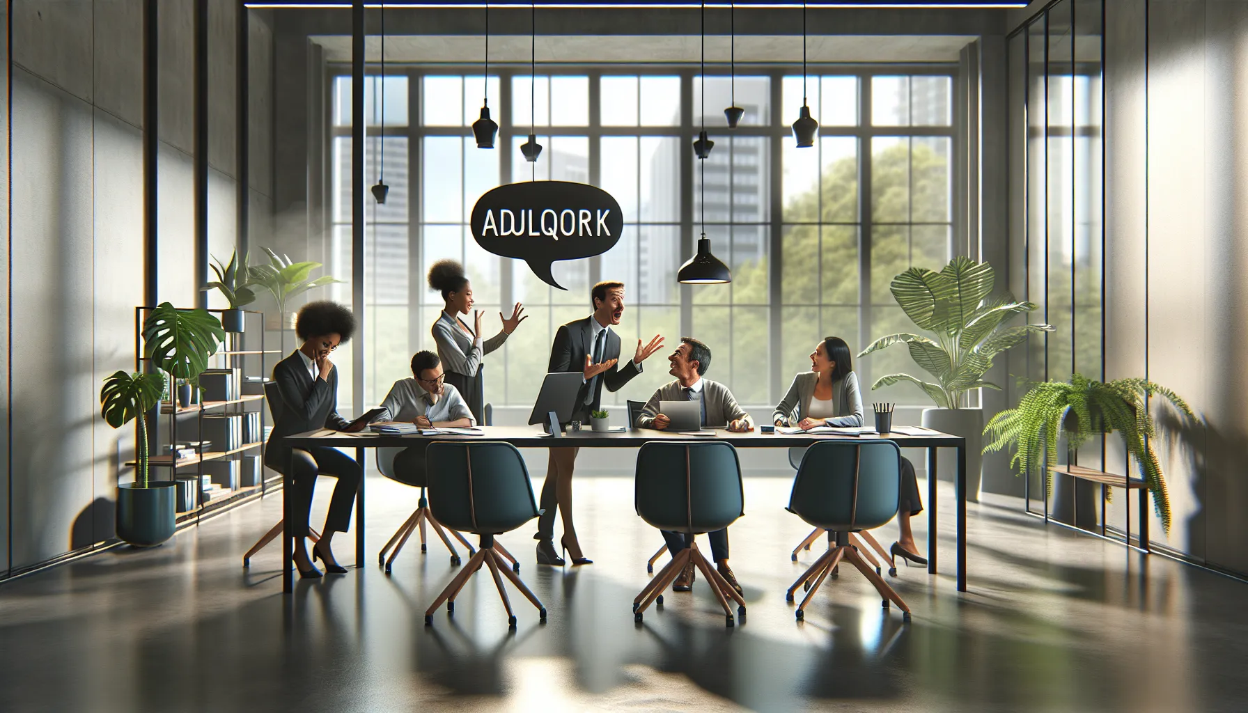 diverse team discussing work-life balance in a modern office.