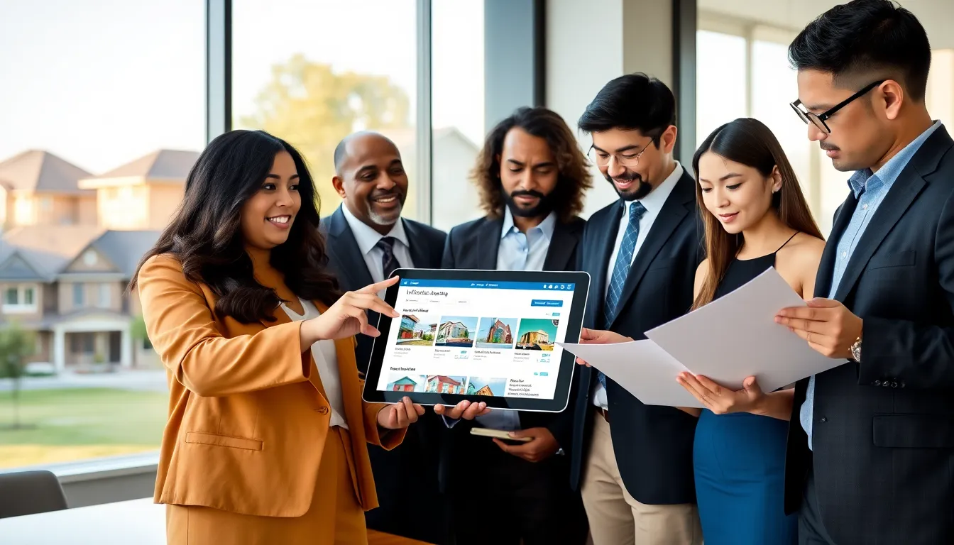 diverse team discussing affordable housing solutions in a modern office.