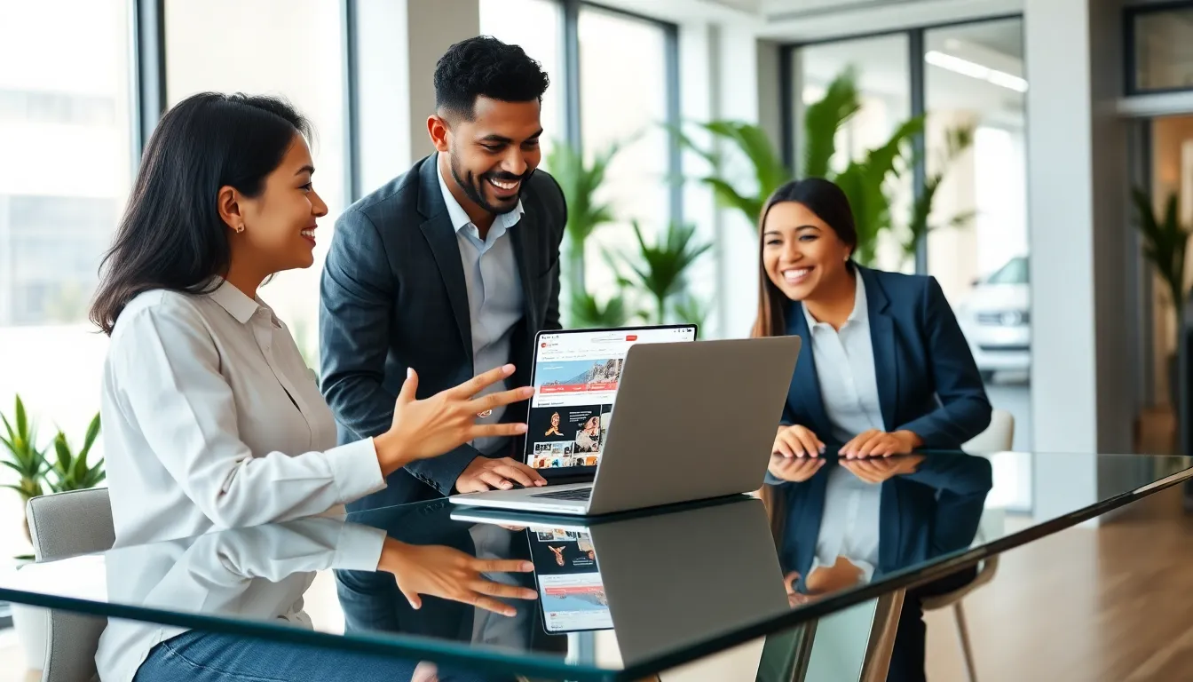 diverse professionals collaborating in a modern office setting.