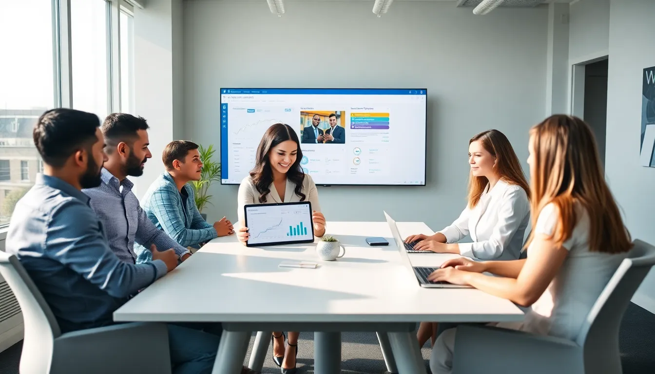 diverse professionals collaborating in a bright modern office.