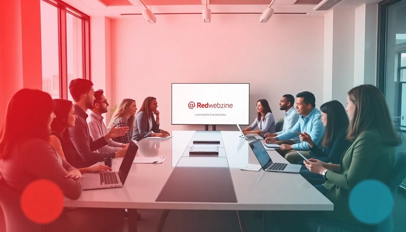 diverse professionals collaborating in a modern workspace.