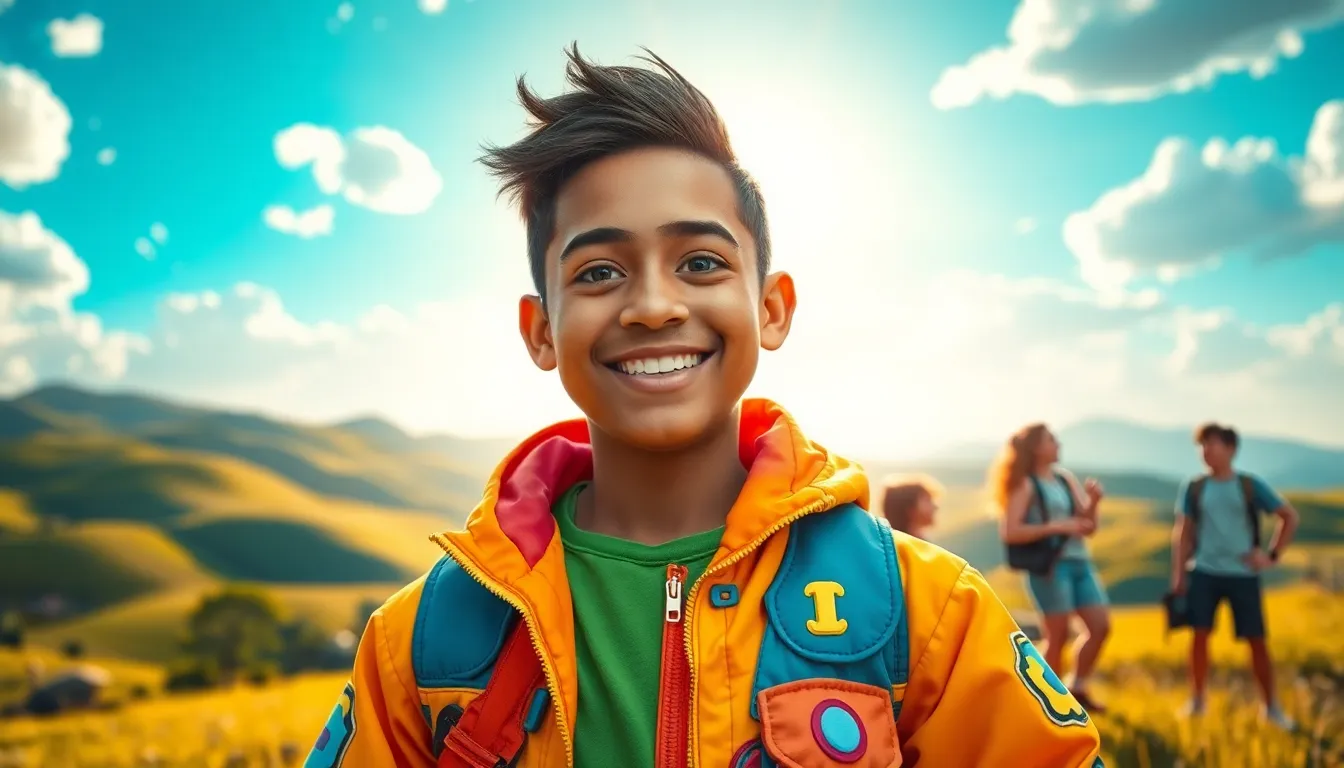 Larry Nando, a character in a colorful gaming landscape, exudes charm and adventure.