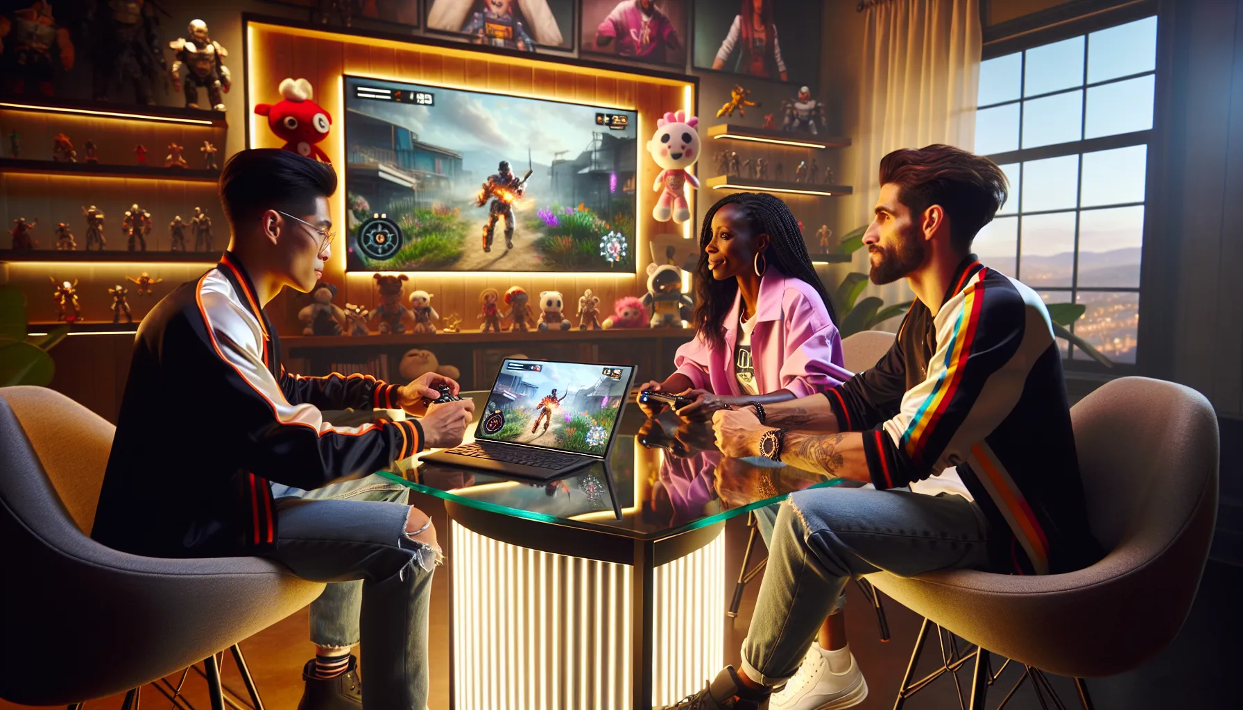 diverse group of friends playing the game Zhimbom together.