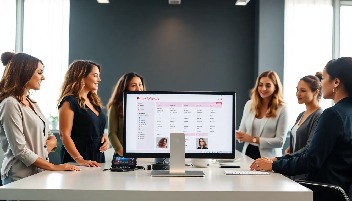 diverse beauty professionals collaborating in a modern office.