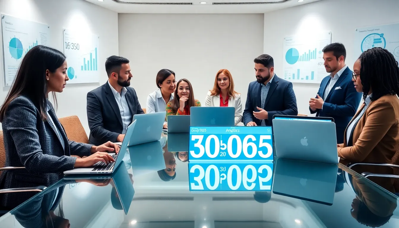 diverse team discussing inventory management in a modern office.