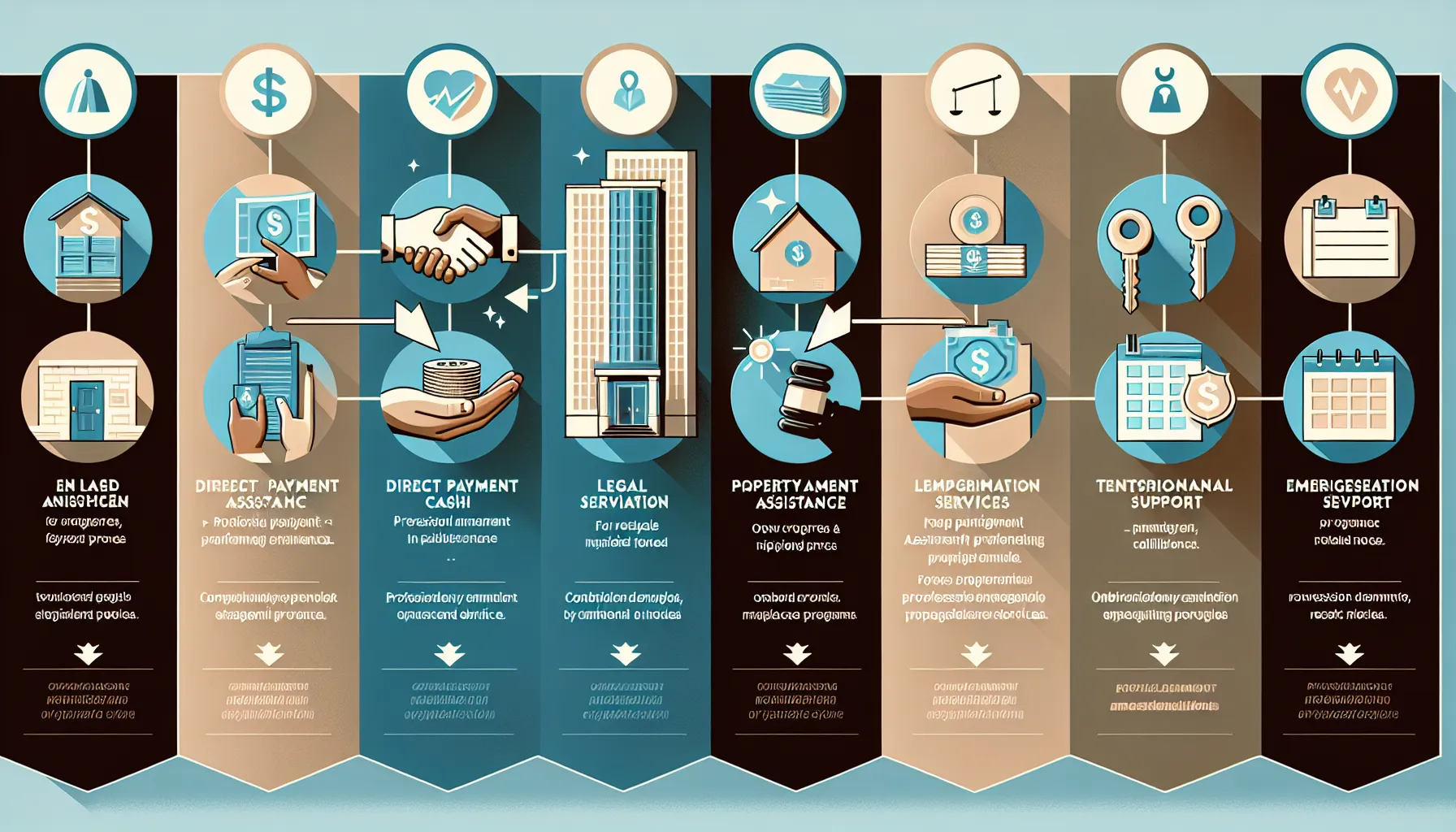 infographic showing types of rent assistance programs in Danville