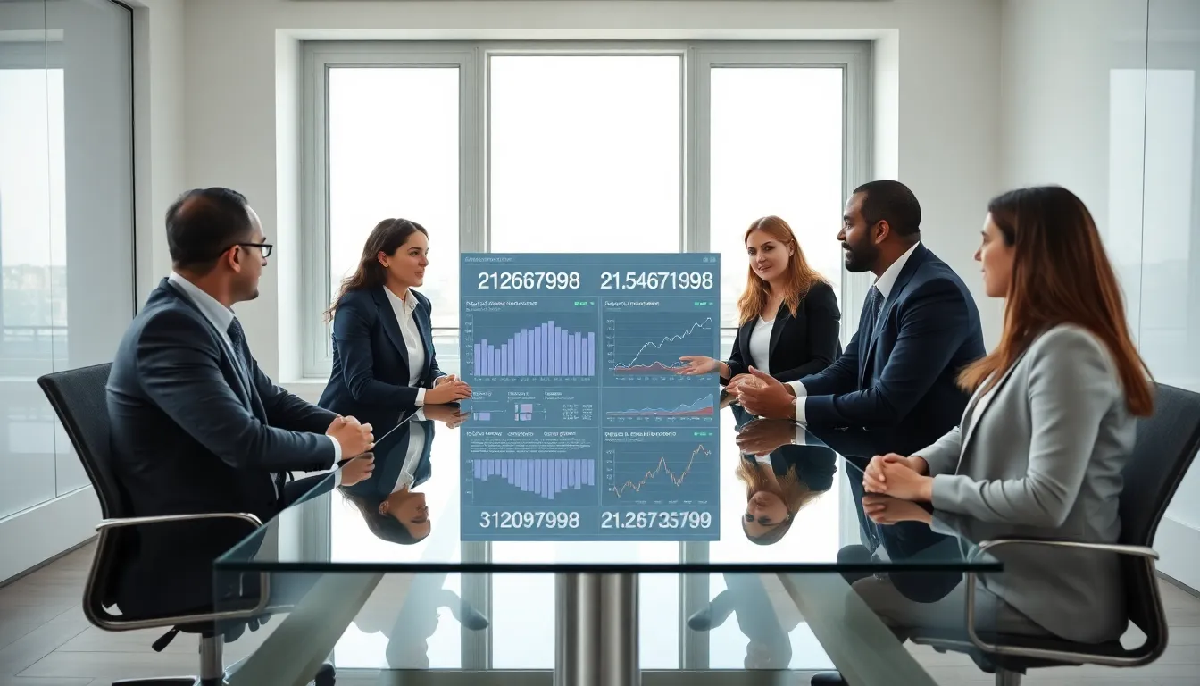 diverse professionals discussing the significance of a historical number.