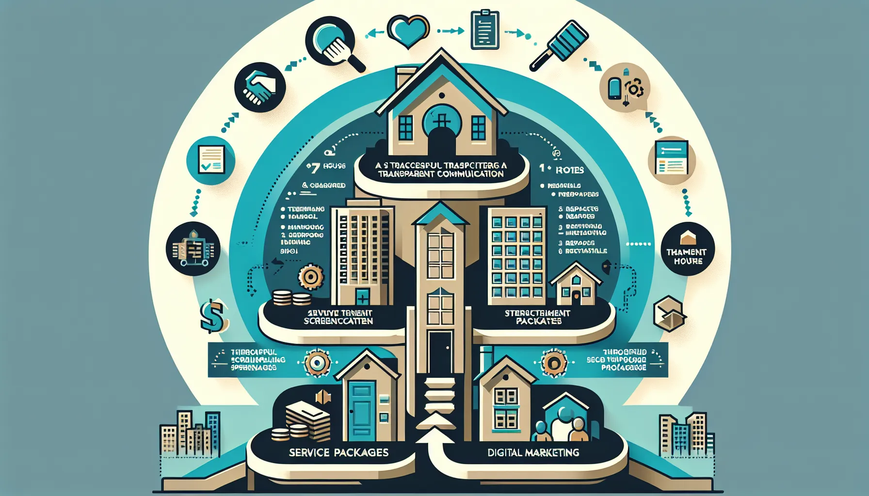 flowchart showing steps of successful property management in Danville, United States