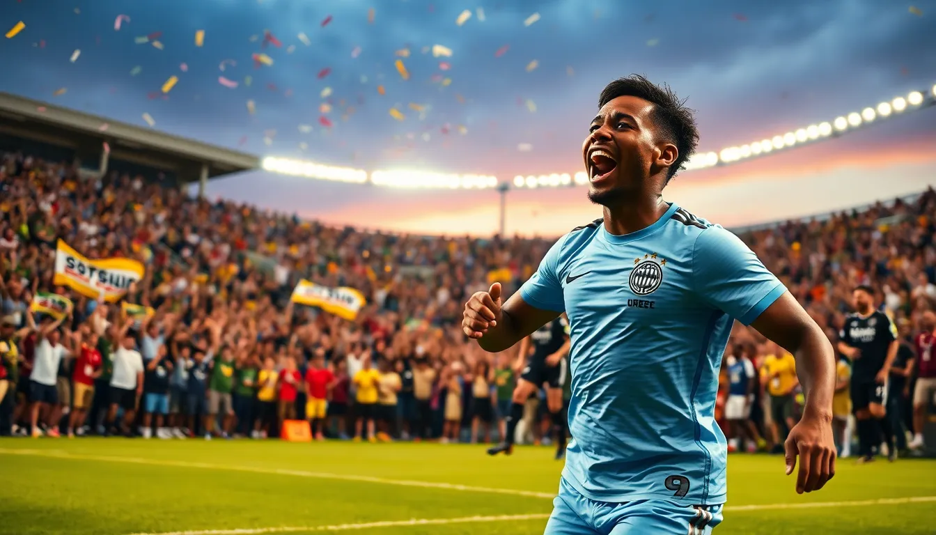 A football match celebrating key player performances and fan excitement.