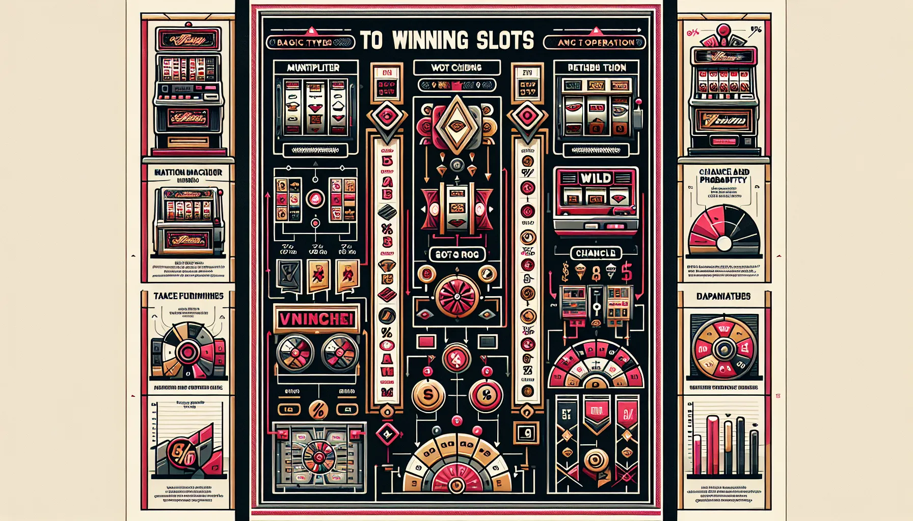 Illustration explaining types, terms, and factors about slot machines in Turkey.
