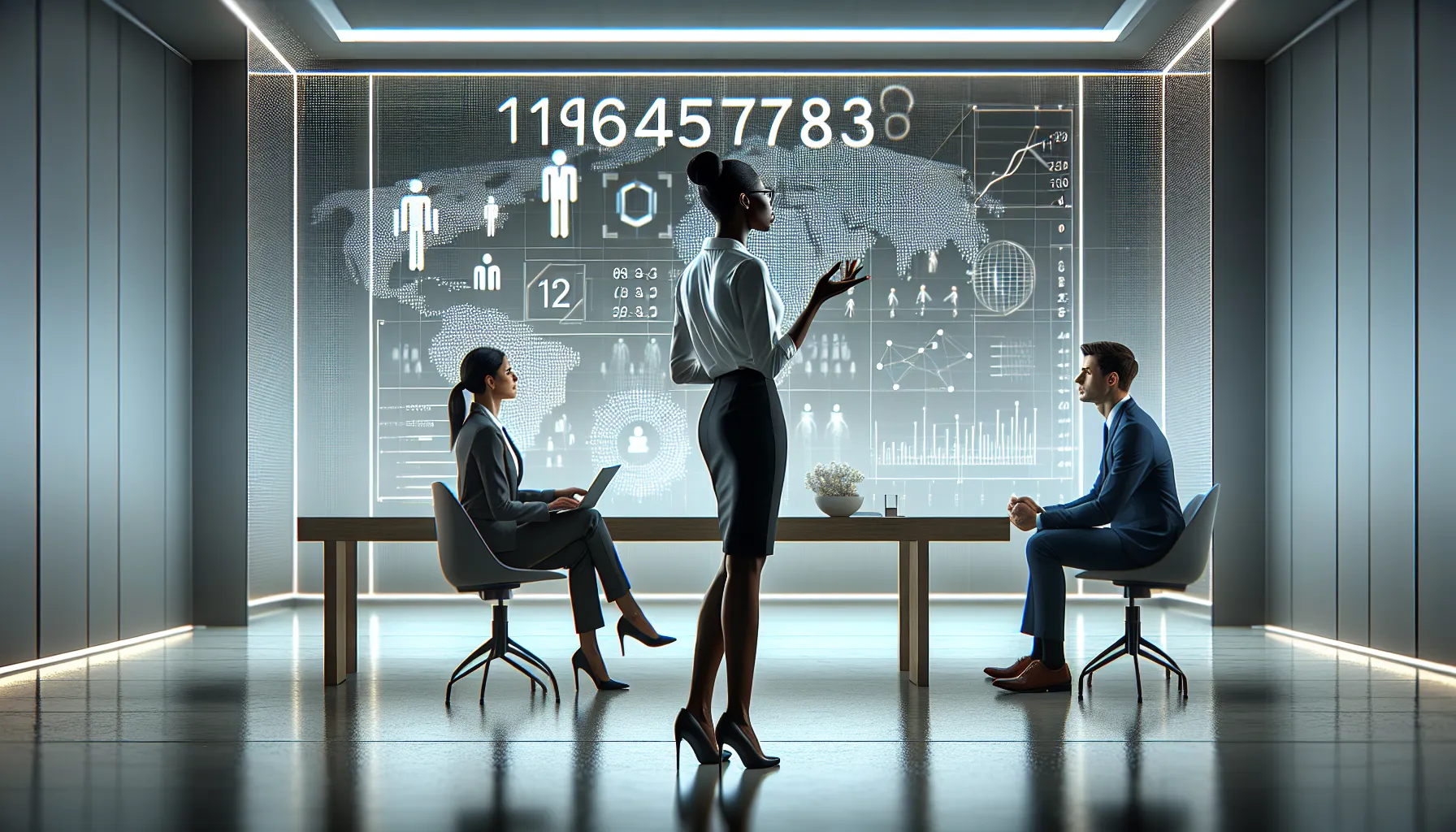 professionals discussing the significance of 7194571830 in a modern office.