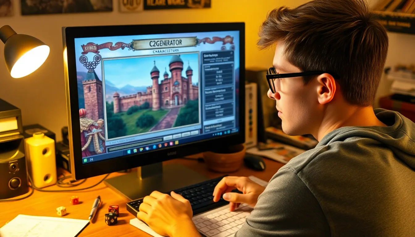 A gamer using the CK2Generator to create characters for Crusader Kings II.