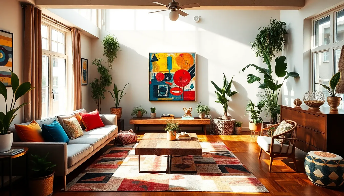 a vibrant living space showcasing creative interior design elements.