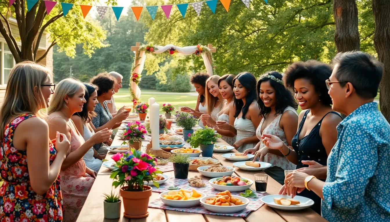 outdoor gathering with diverse people enjoying a budget-friendly picnic.