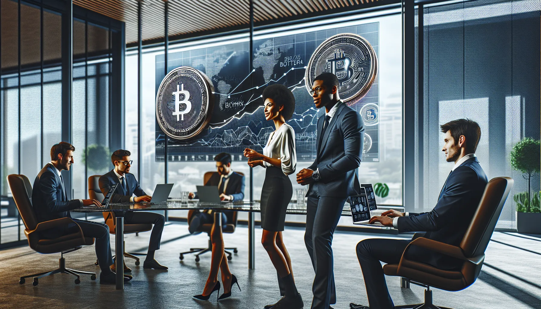 diverse team discussing Hiezcoinx2.x9 betting in a modern office.